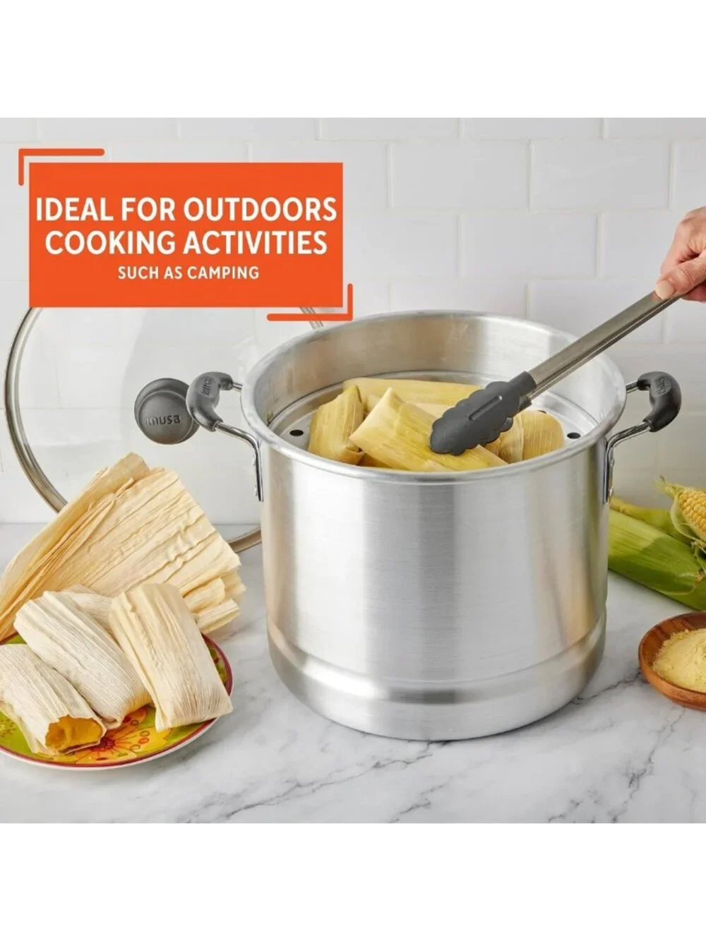 20-Quart Stainless Steel Steamer with Glass Lid - Large Capacity Cookware